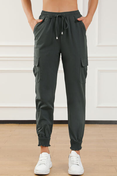 Blue Zone Planet | Drawstring High Waist Joggers With Pockets BLUE ZONE PLANET