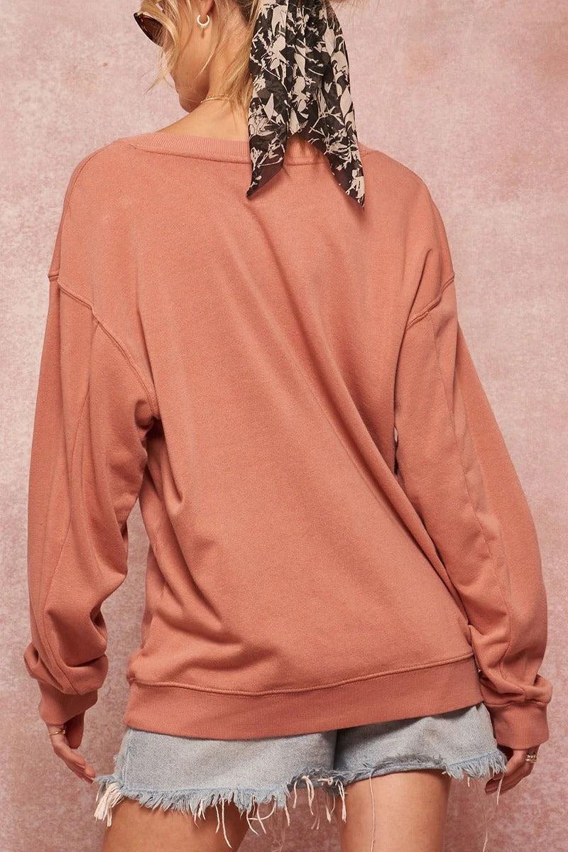 A Garment Dyed French Terry Graphic Sweatshirt Blue Zone Planet