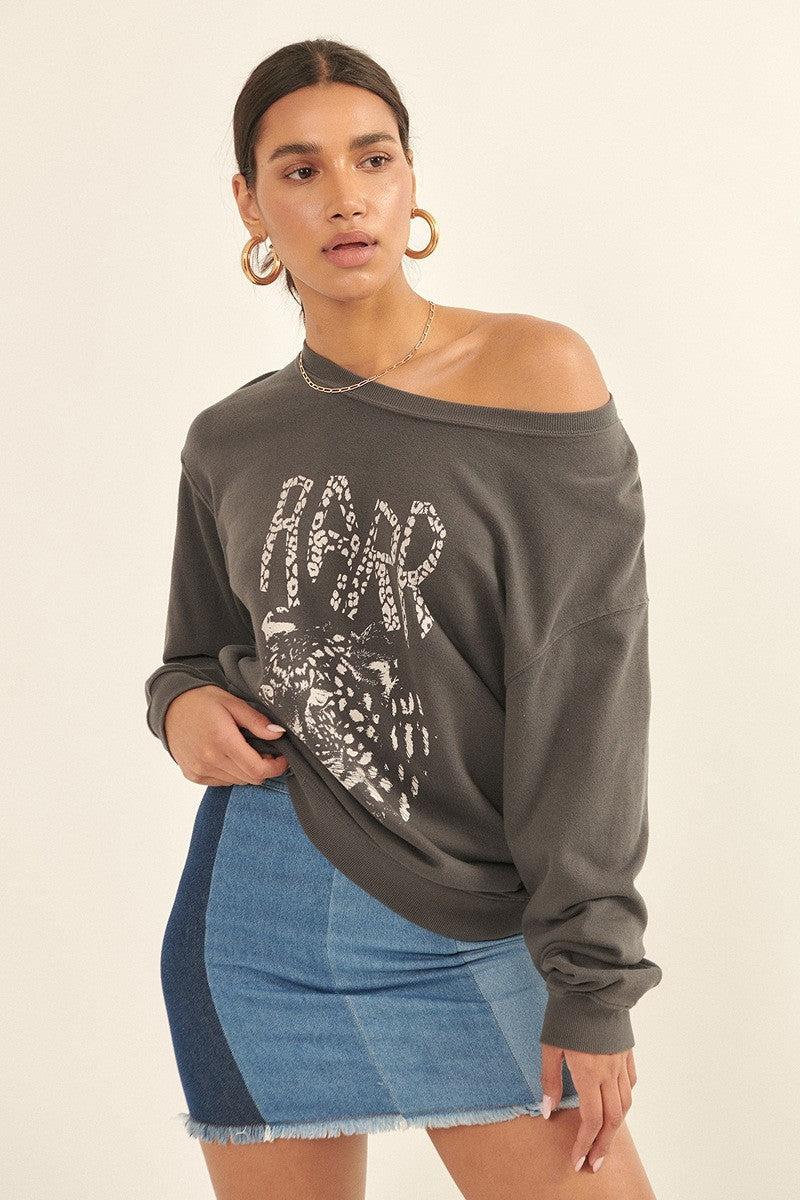 A Garment Dyed French Terry Graphic Sweatshirt Blue Zone Planet
