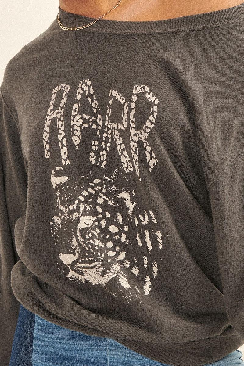 A Garment Dyed French Terry Graphic Sweatshirt Blue Zone Planet