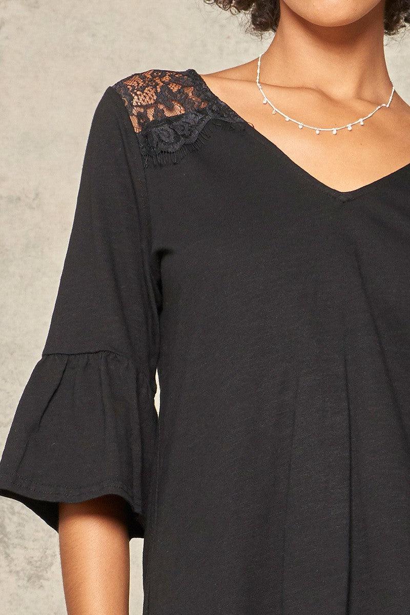 A Knit Top With Deep V Neckline And Yoke Design Blue Zone Planet