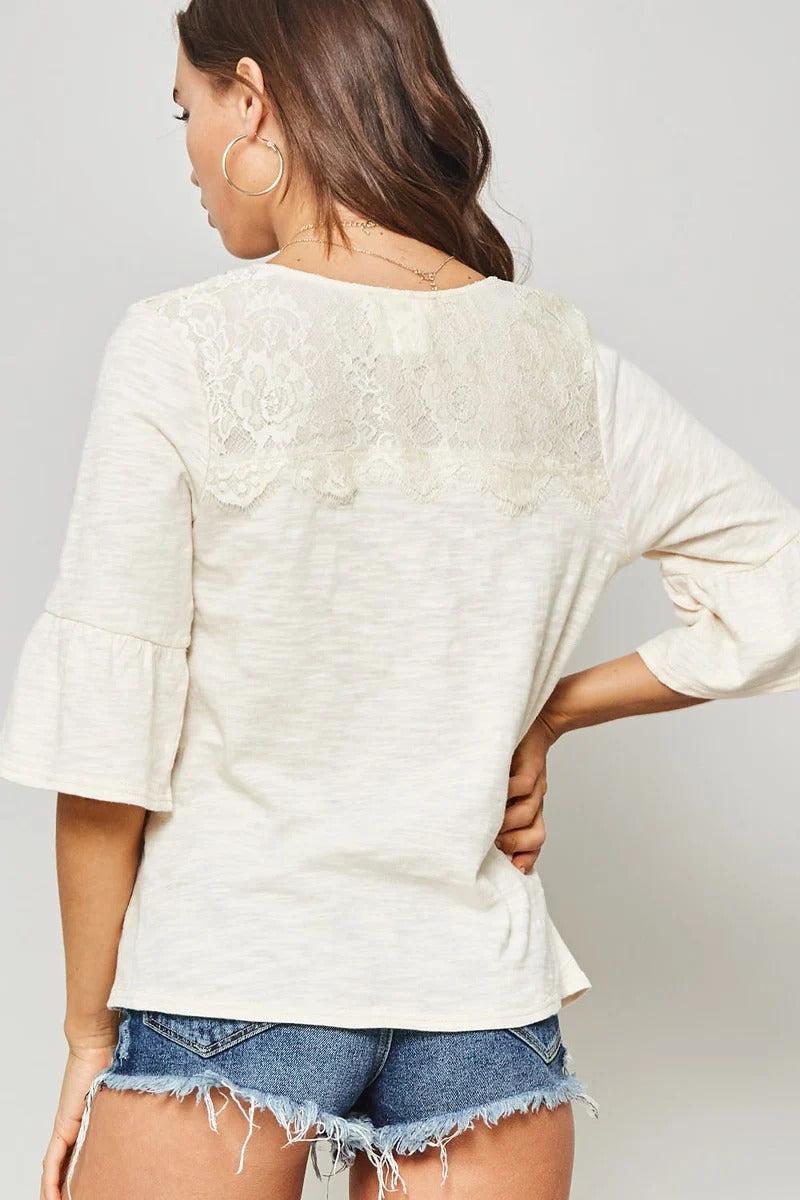 A Knit Top With Deep V Neckline And Yoke Design Blue Zone Planet
