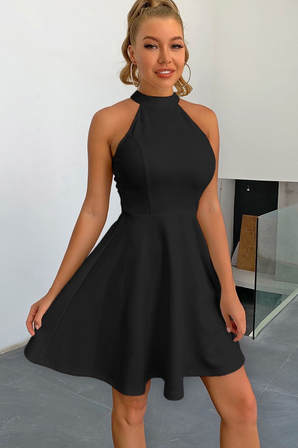 A-Line Sleeveless Mini Dress BLUE ZONE PLANET