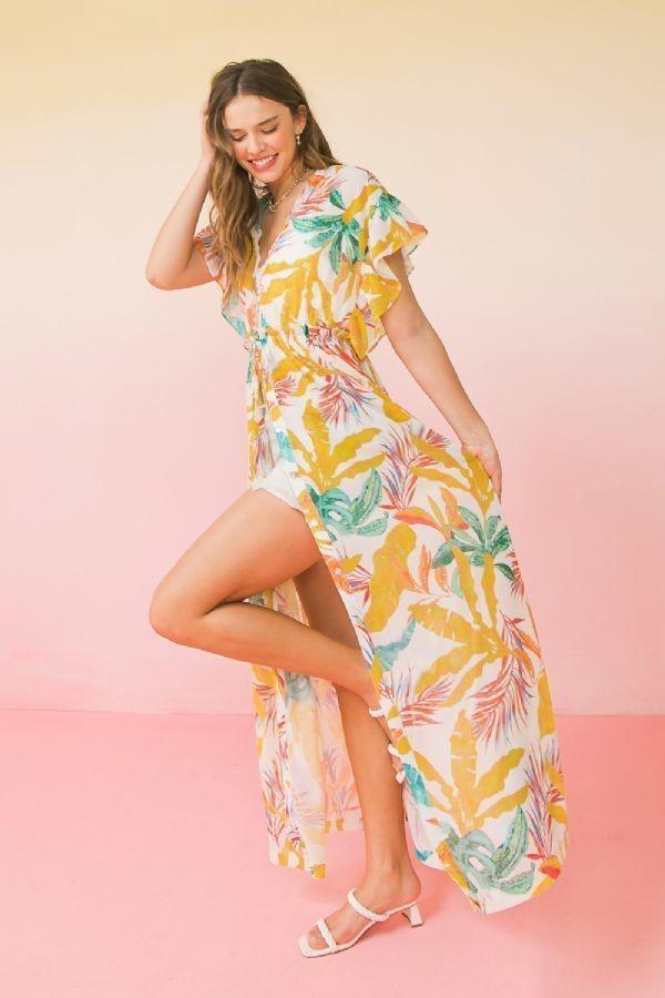 A Printed Woven Maxi Cover Up Blue Zone Planet