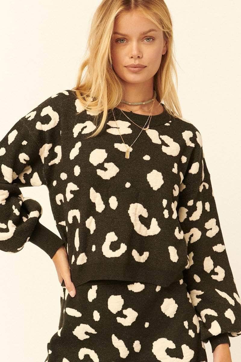 A Wild Nature Print Pullover Sweater Blue Zone Planet
