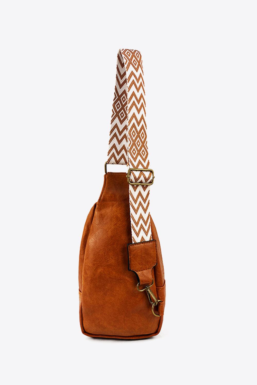 Adjustable Strap PU Leather Sling Bag BLUE ZONE PLANET