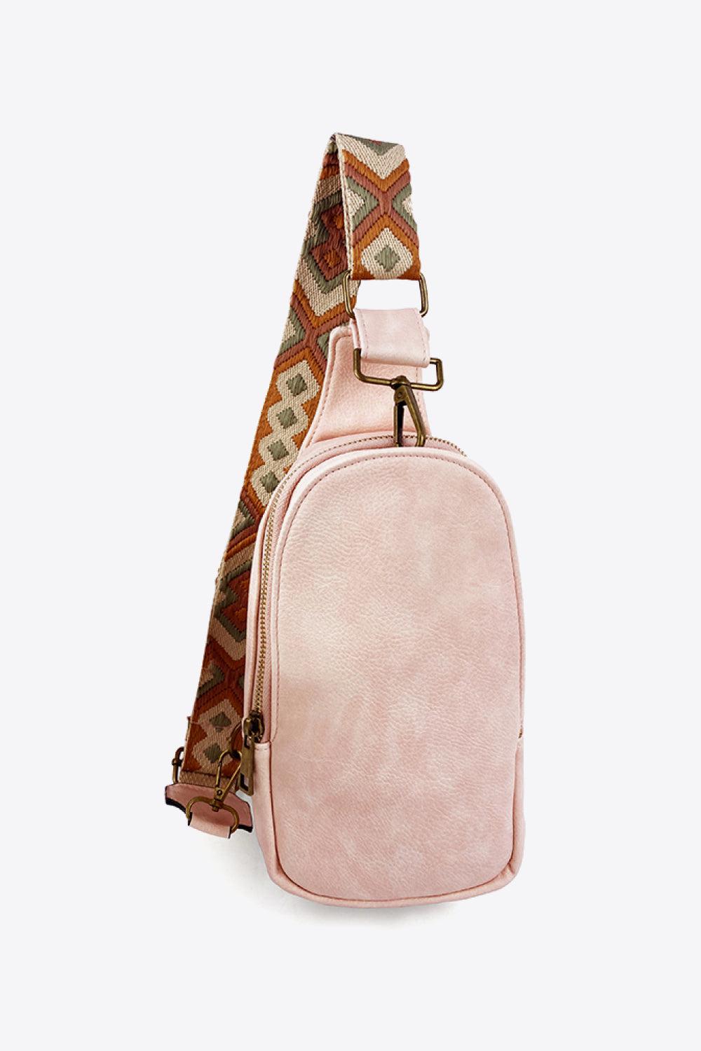 Adjustable Strap PU Leather Sling Bag BLUE ZONE PLANET