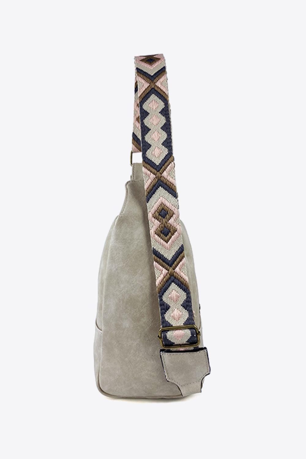 Adjustable Strap PU Leather Sling Bag BLUE ZONE PLANET