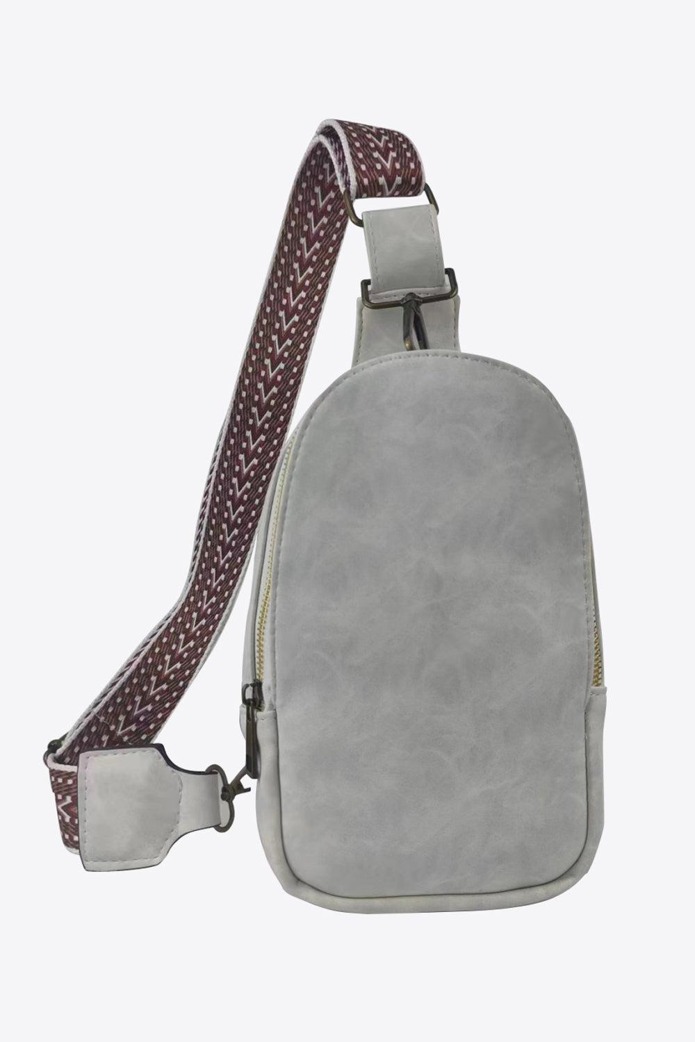 Adjustable Strap PU Leather Sling Bag BLUE ZONE PLANET
