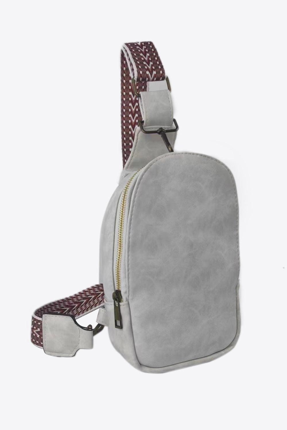 Adjustable Strap PU Leather Sling Bag BLUE ZONE PLANET