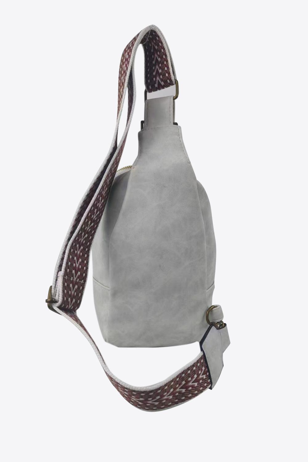 Adjustable Strap PU Leather Sling Bag BLUE ZONE PLANET