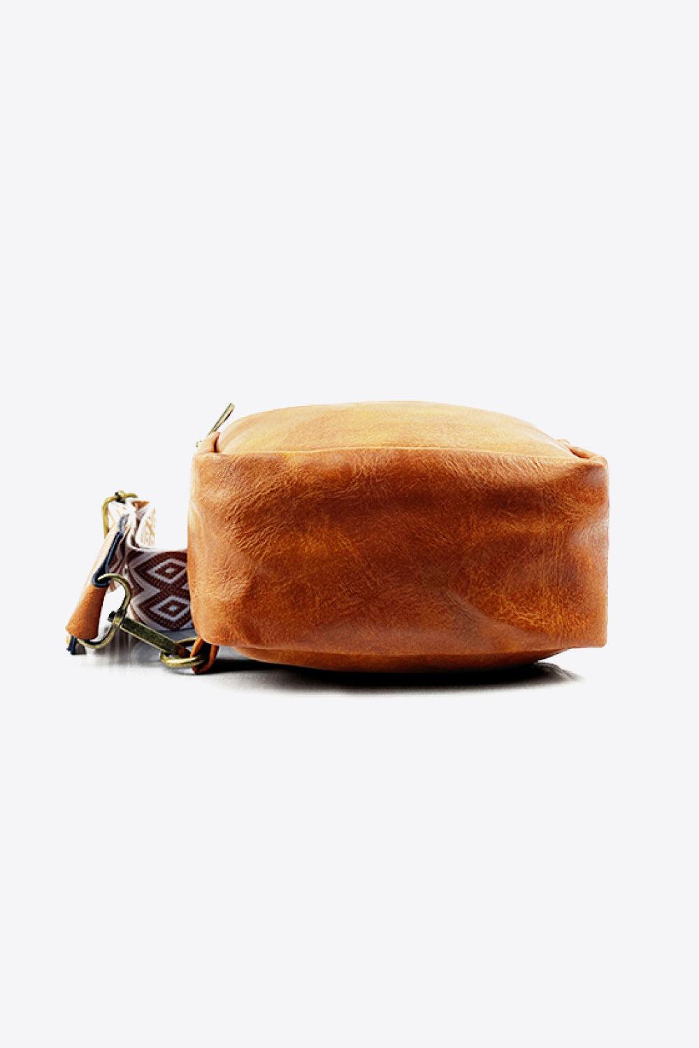 Adjustable Strap PU Leather Sling Bag BLUE ZONE PLANET