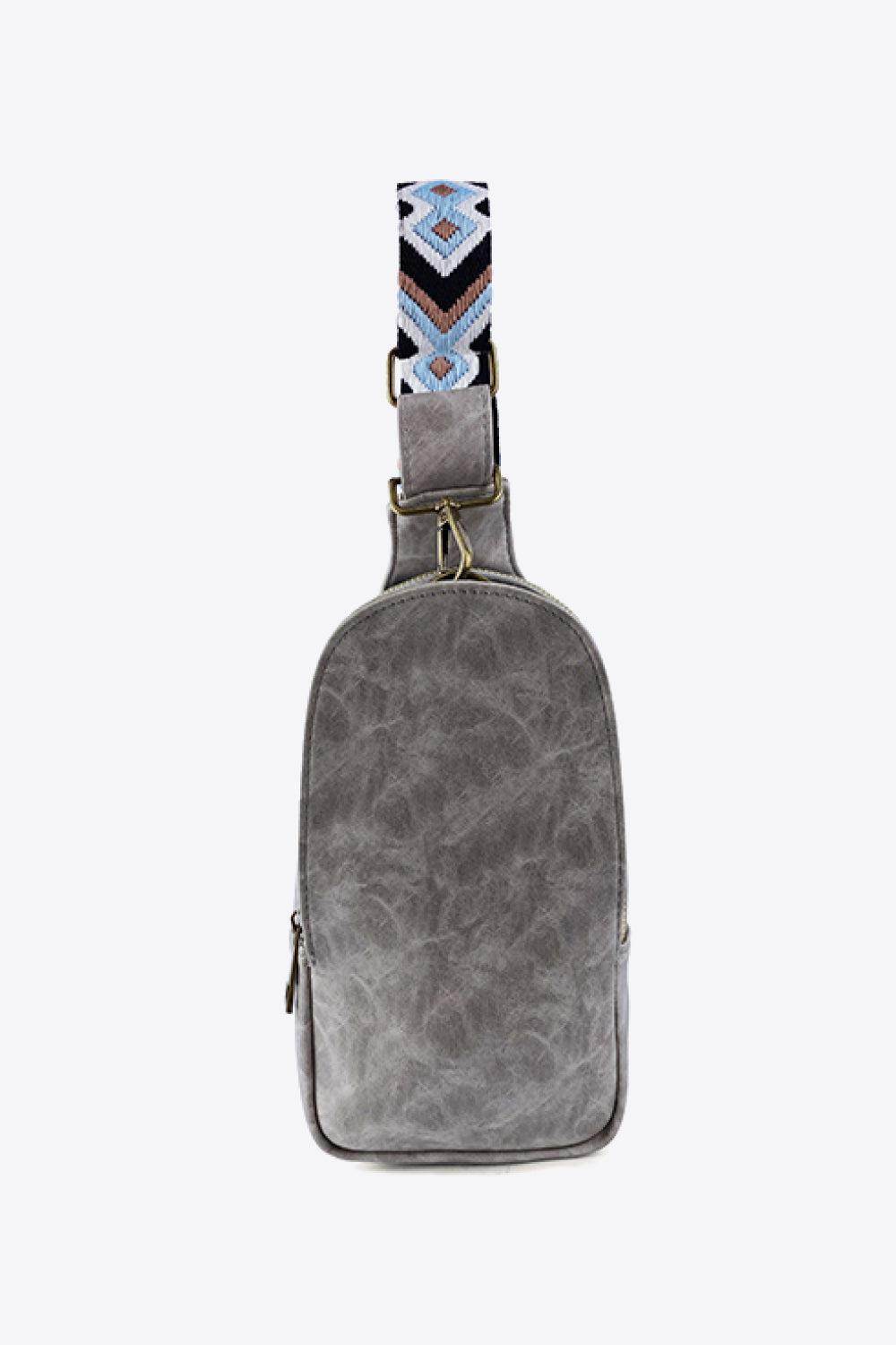 Adjustable Strap PU Leather Sling Bag BLUE ZONE PLANET