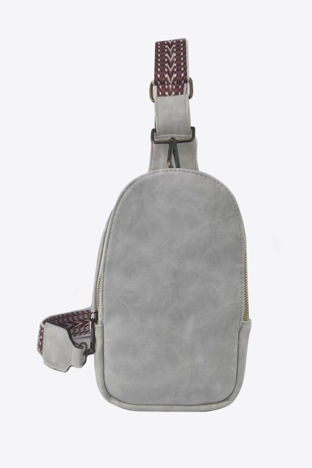 Adjustable Strap PU Leather Sling Bag BLUE ZONE PLANET