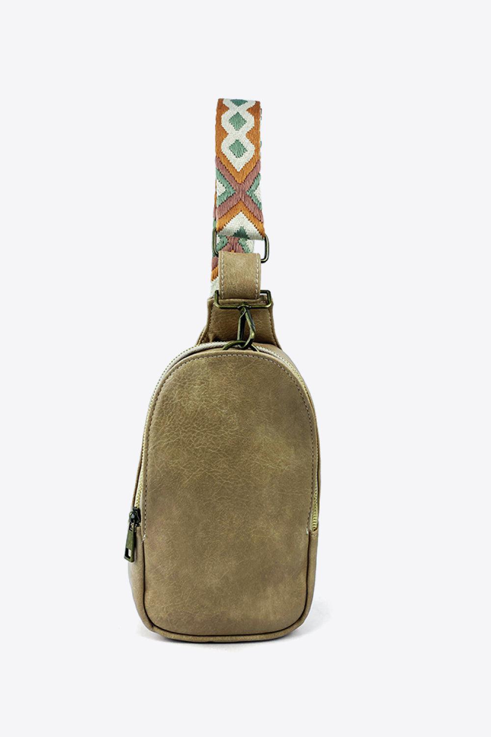 Adjustable Strap PU Leather Sling Bag BLUE ZONE PLANET
