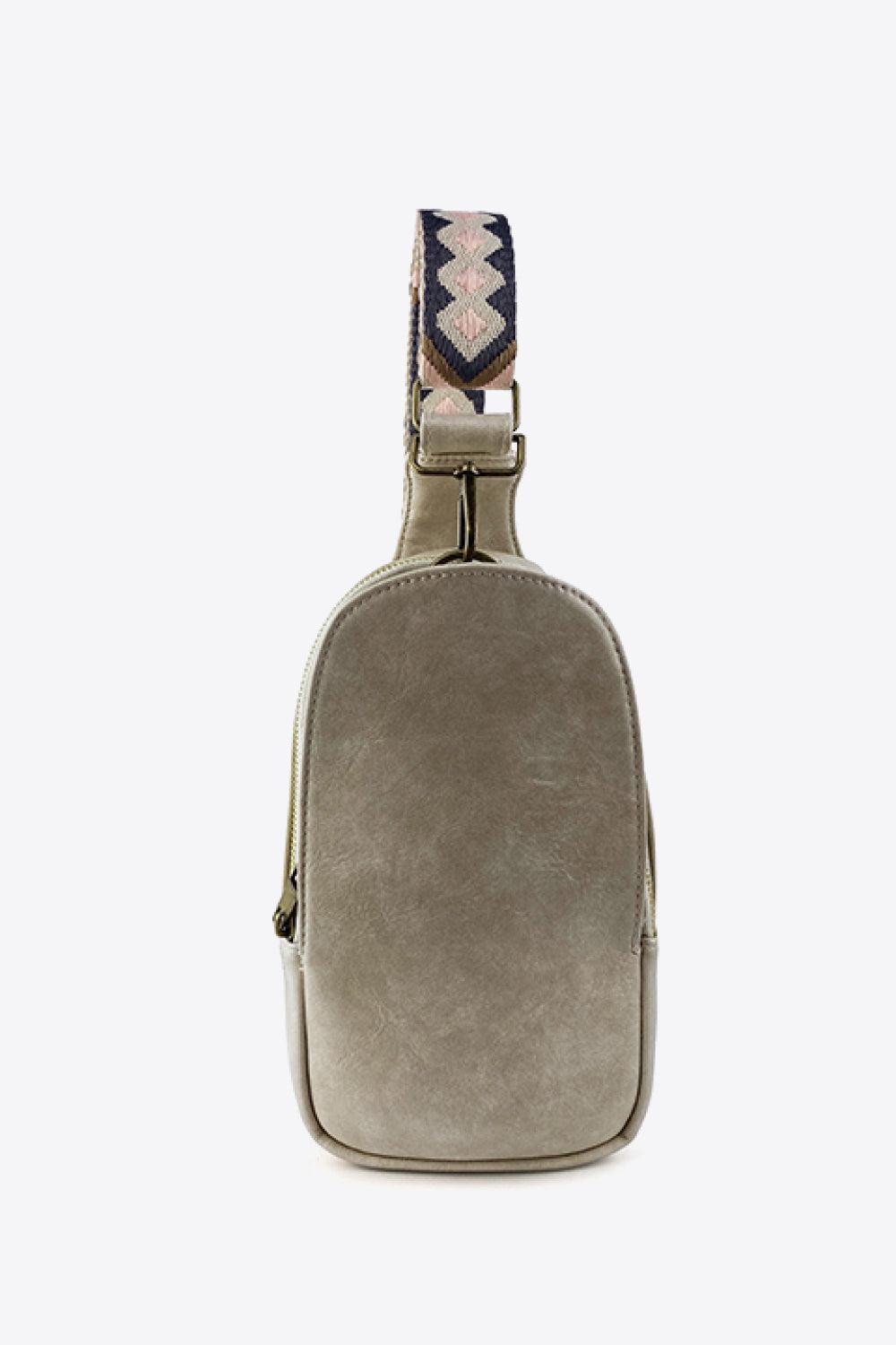 Adjustable Strap PU Leather Sling Bag BLUE ZONE PLANET