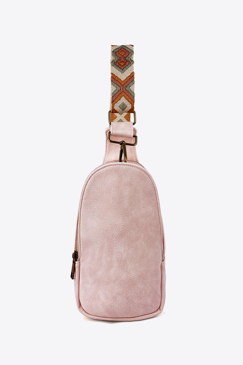 Adjustable Strap PU Leather Sling Bag BLUE ZONE PLANET