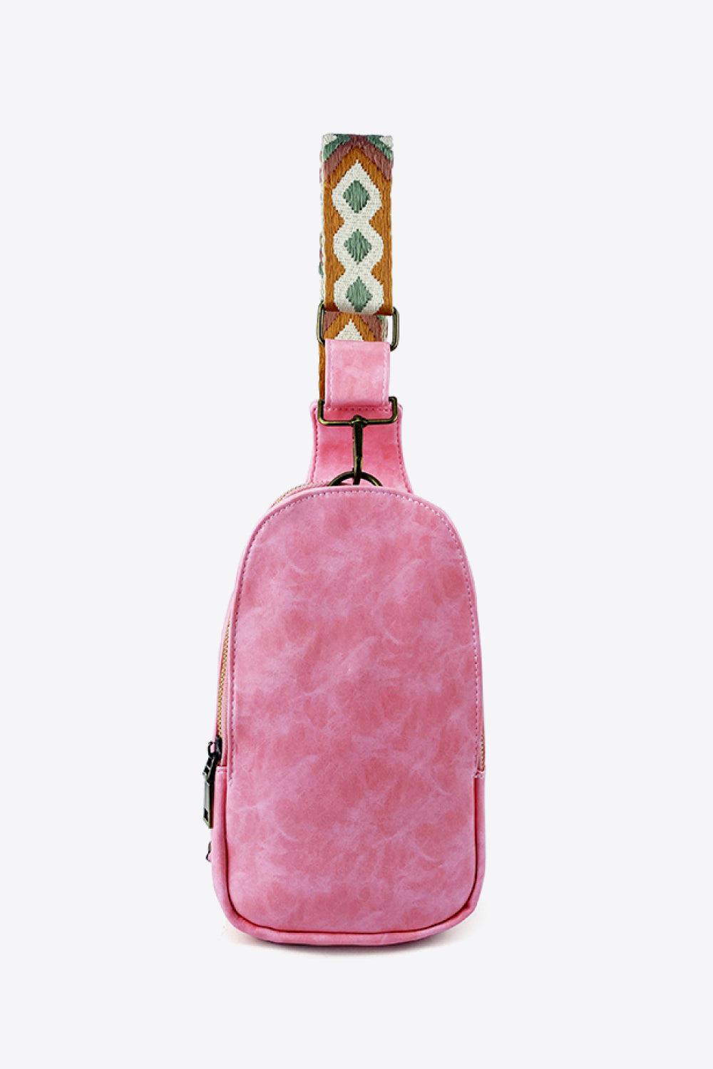 Adjustable Strap PU Leather Sling Bag BLUE ZONE PLANET