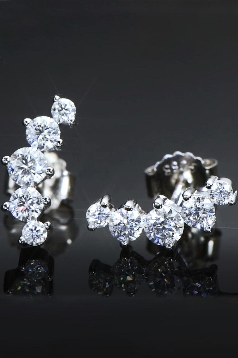 All You Need Moissanite Platinum-Plated Earrings BLUE ZONE PLANET