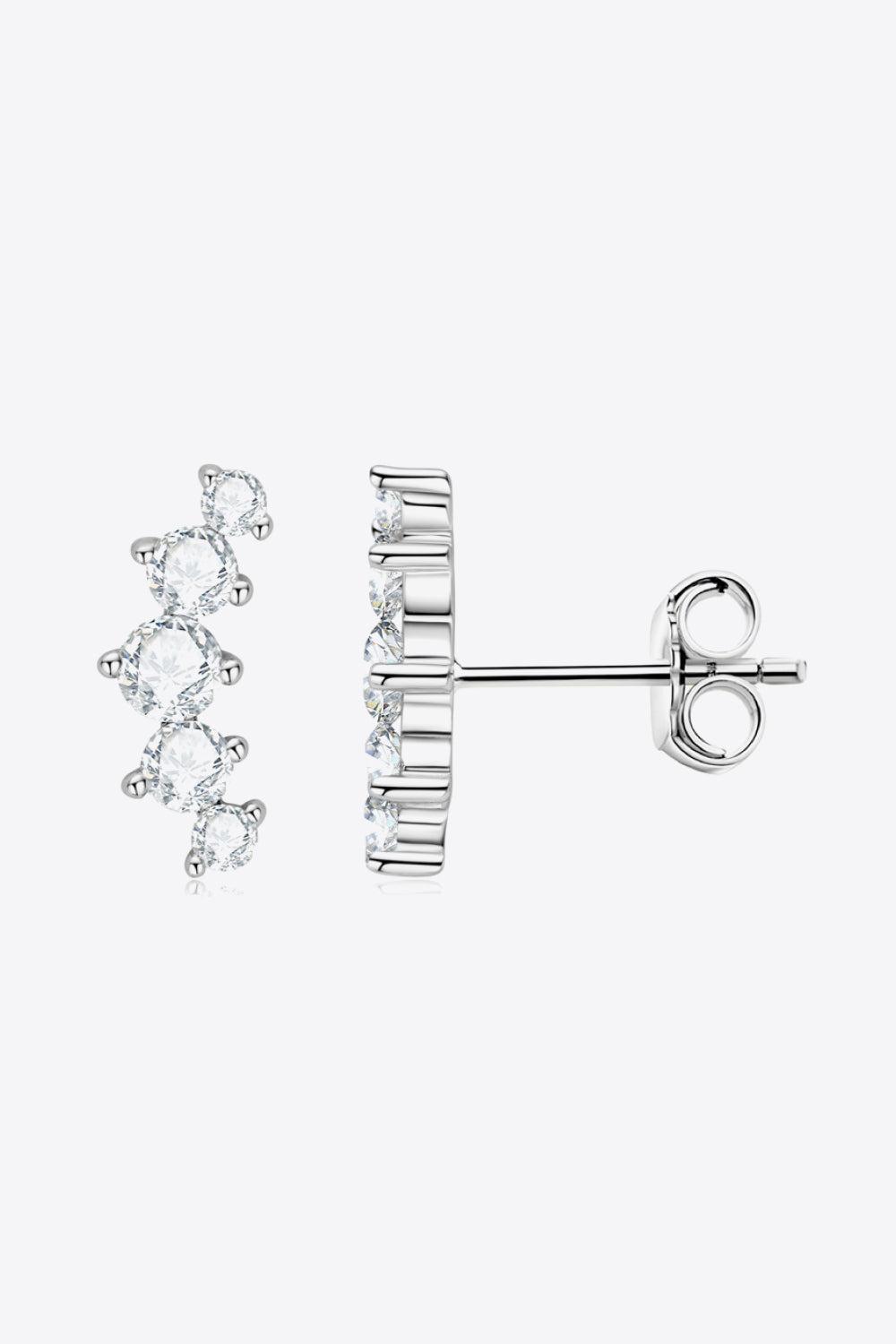 All You Need Moissanite Platinum-Plated Earrings BLUE ZONE PLANET