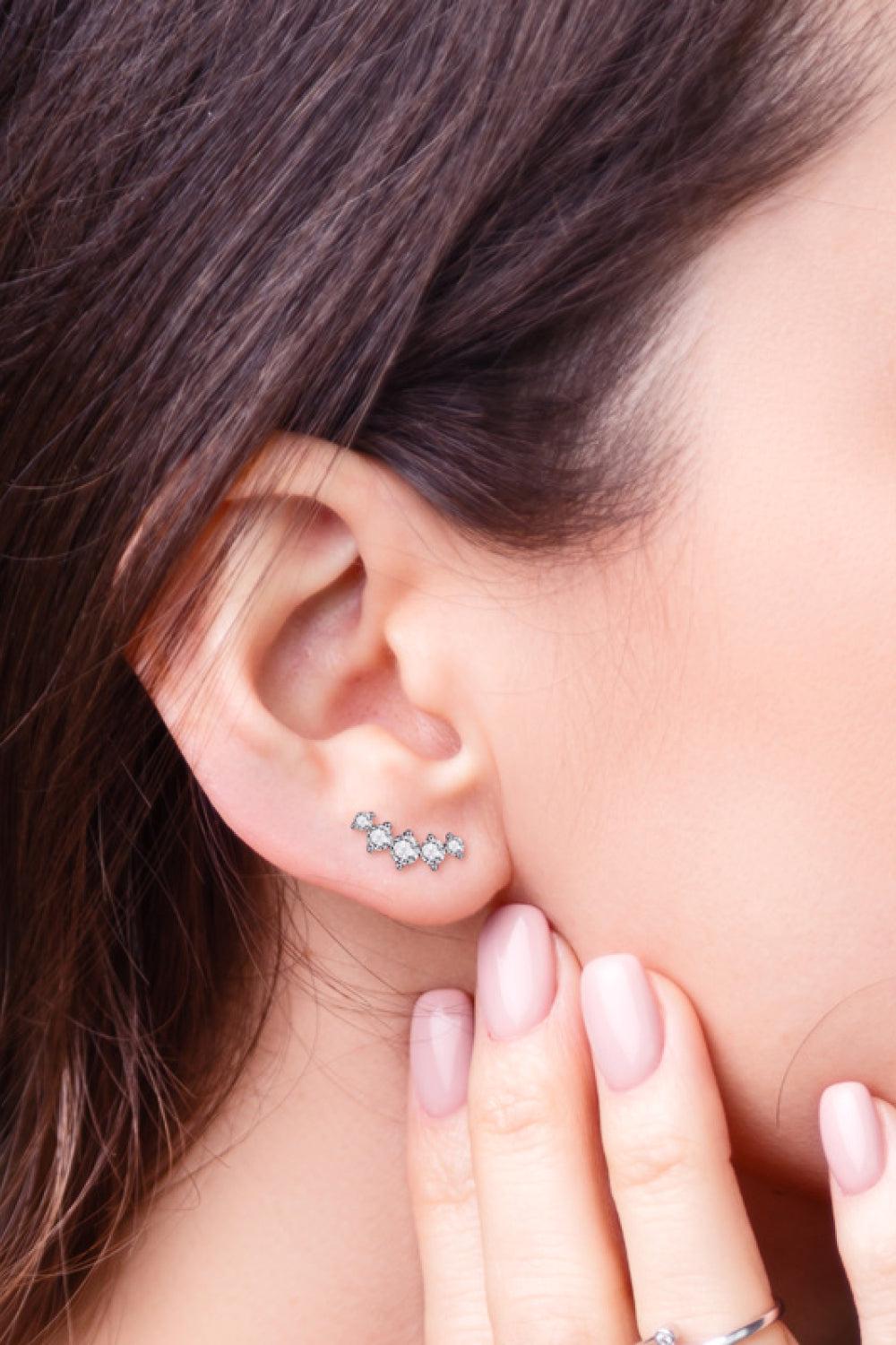 All You Need Moissanite Platinum-Plated Earrings BLUE ZONE PLANET
