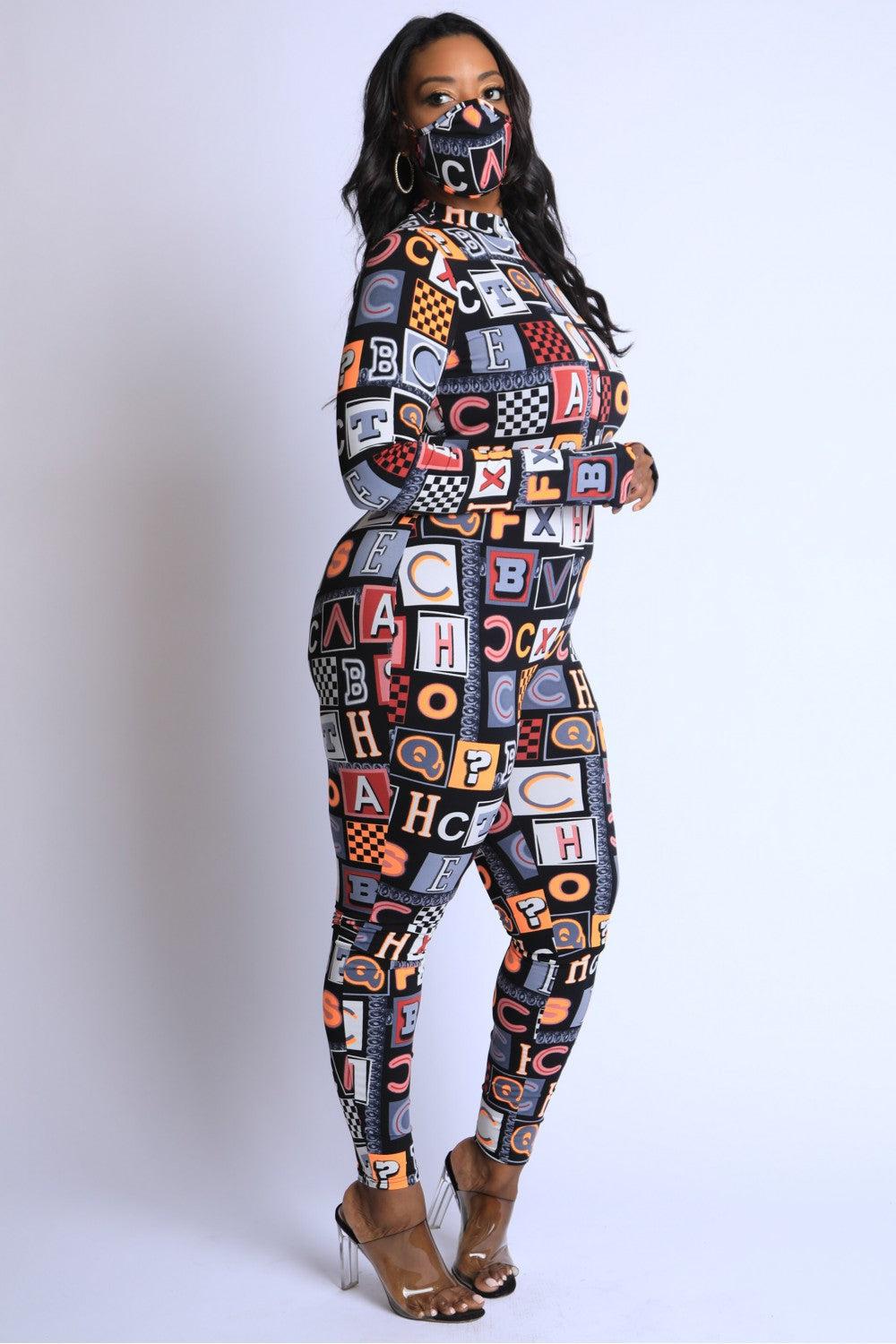 Alphabetically Neon Jumpsuit Blue Zone Planet