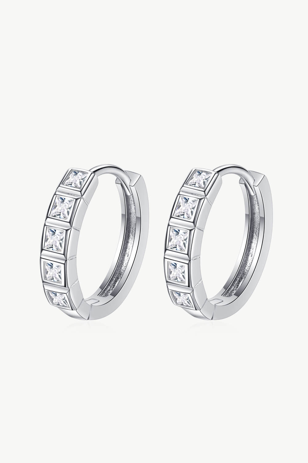 Always Chic Sterling Silver Moissanite Huggie Earrings BLUE ZONE PLANET
