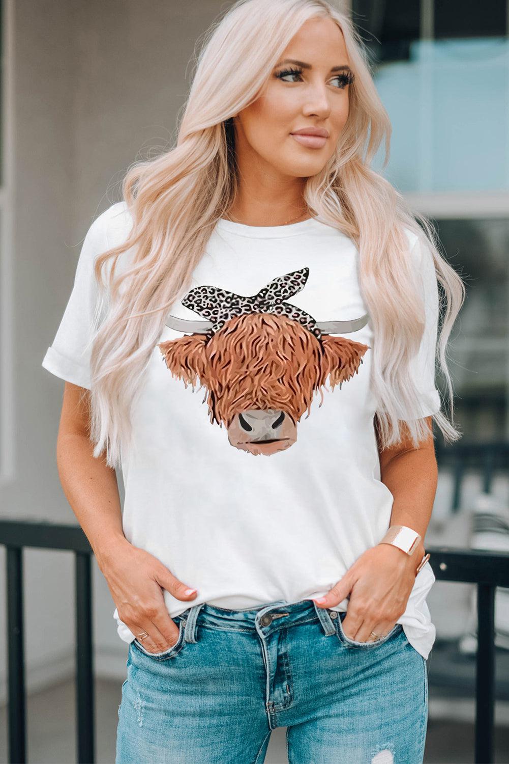 Animal Graphic Round Neck T-Shirt BLUE ZONE PLANET