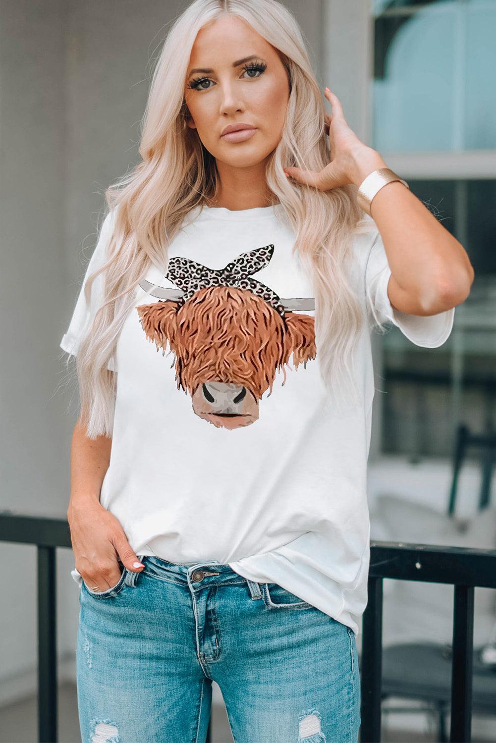 Animal Graphic Round Neck T-Shirt BLUE ZONE PLANET