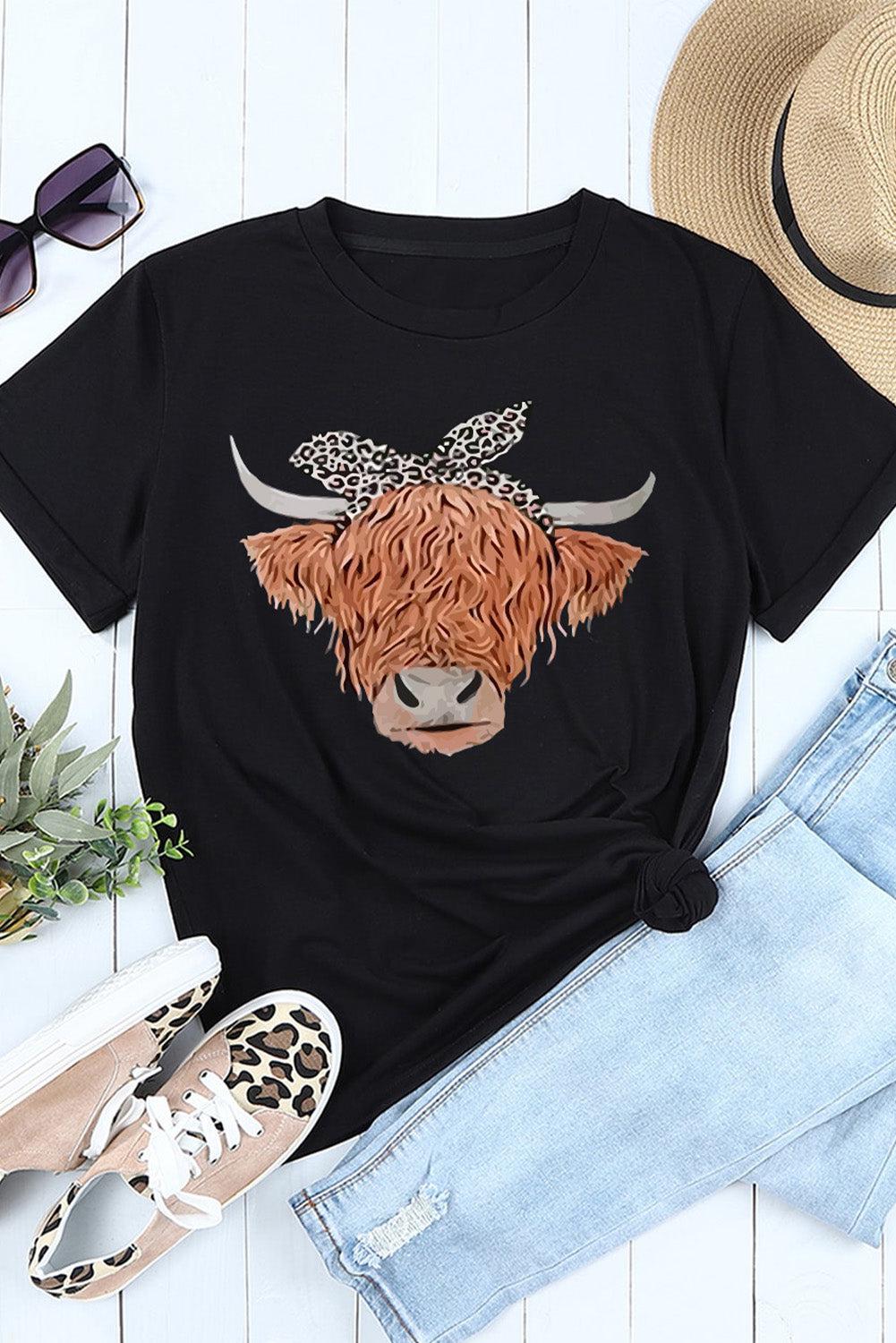 Animal Graphic Round Neck T-Shirt BLUE ZONE PLANET