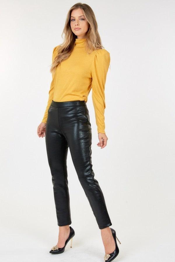 Animal Skin Vinyl Ankle Pants Blue Zone Planet