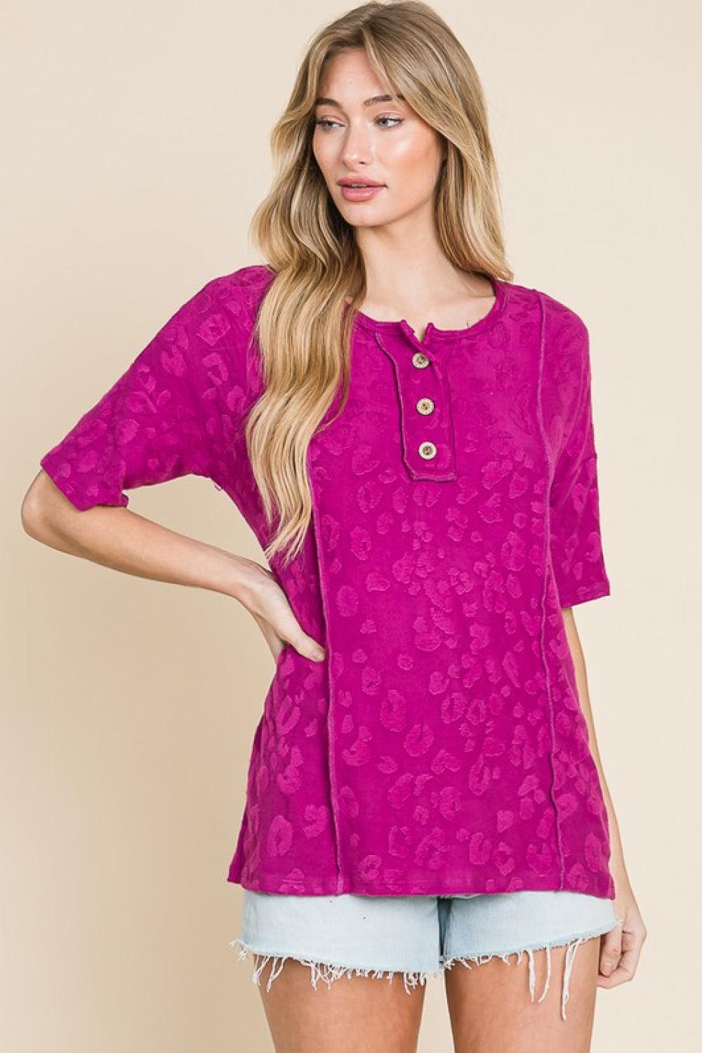 BOMBOM At The Fair Animal Textured Top BLUE ZONE PLANET