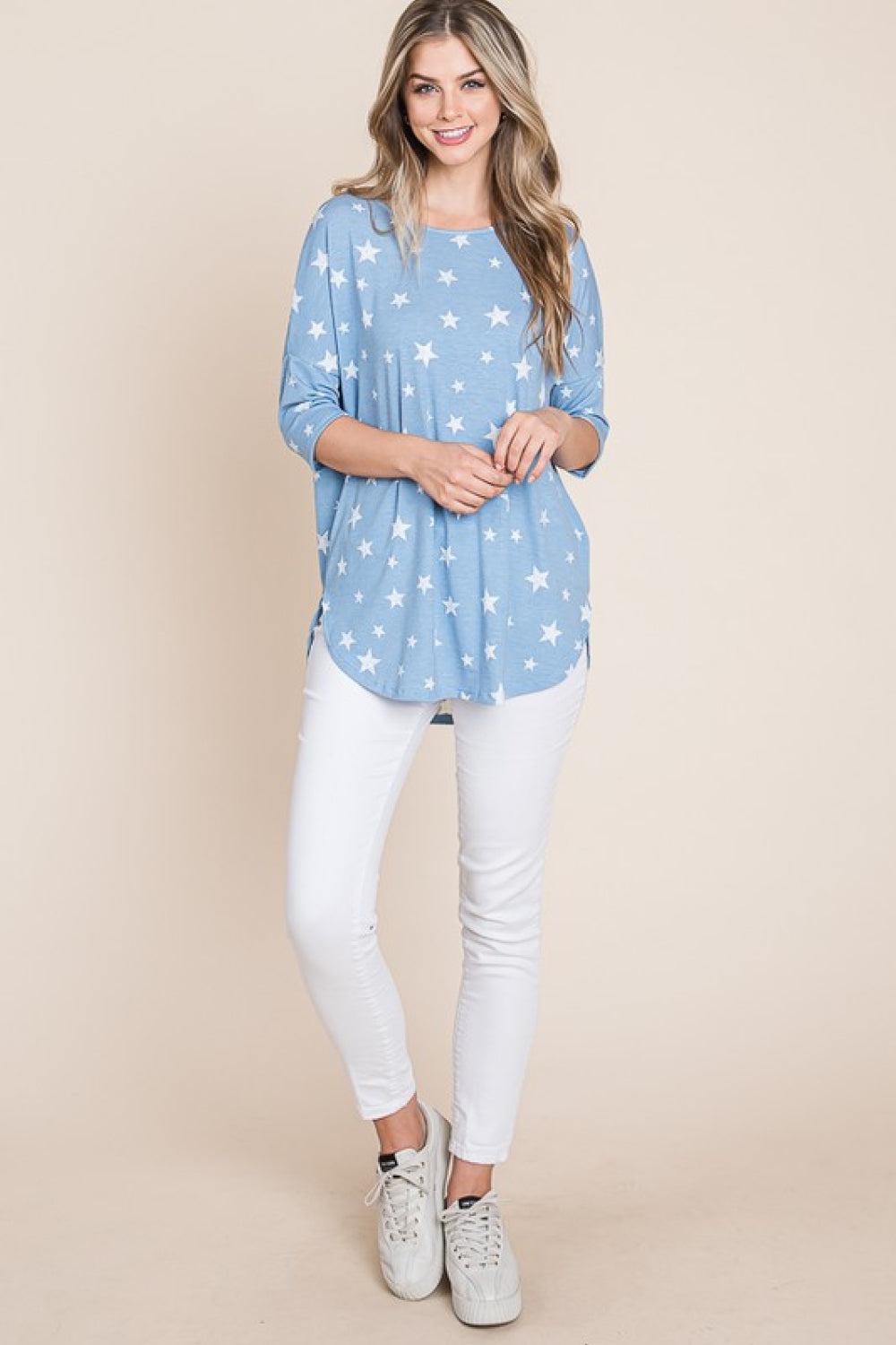 BOMBOM Starlight Printed Tunic BLUE ZONE PLANET