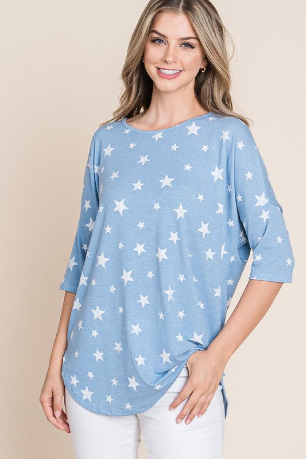 BOMBOM Starlight Printed Tunic BLUE ZONE PLANET