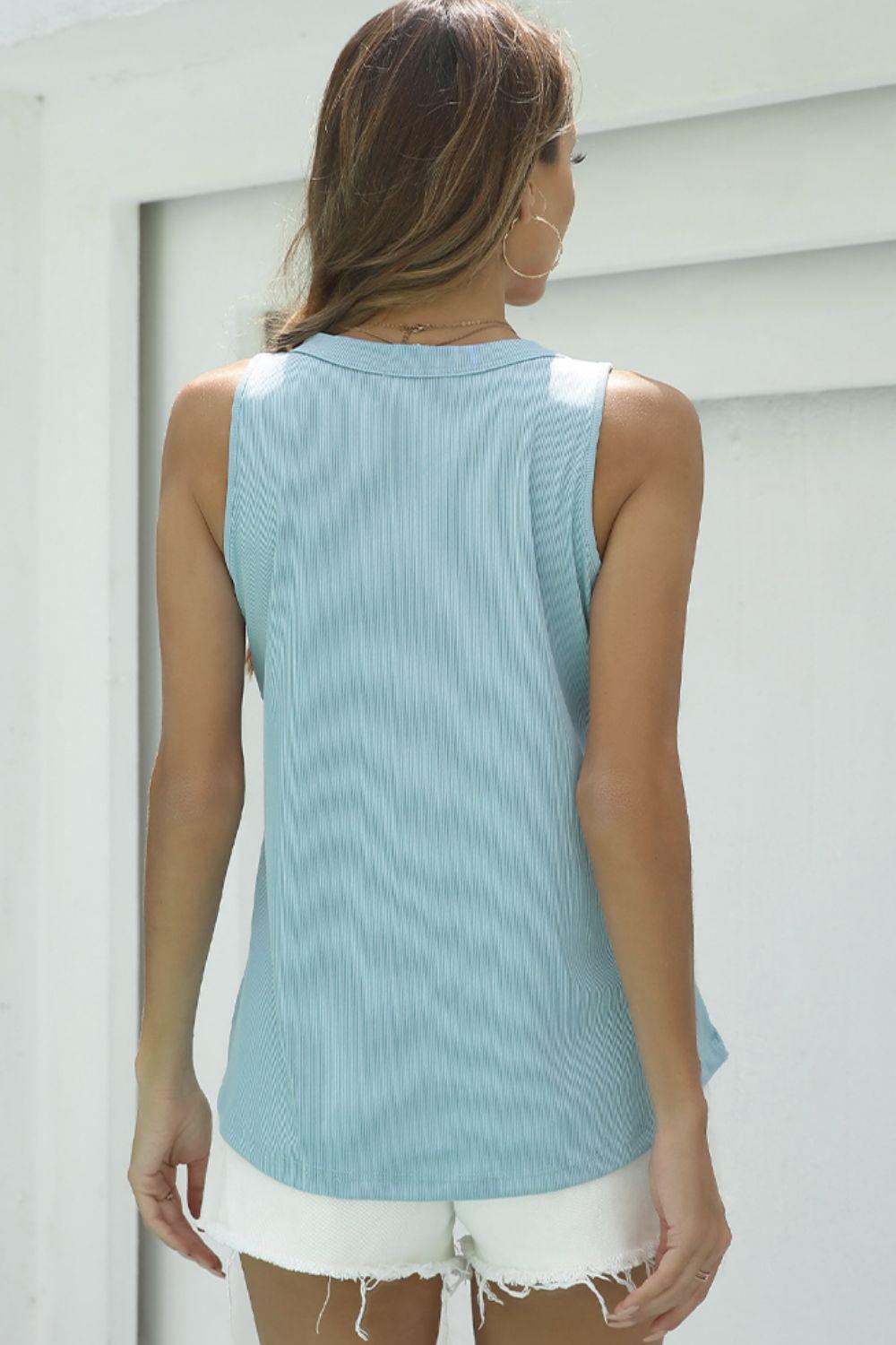 Basic V-Neck Tank BLUE ZONE PLANET