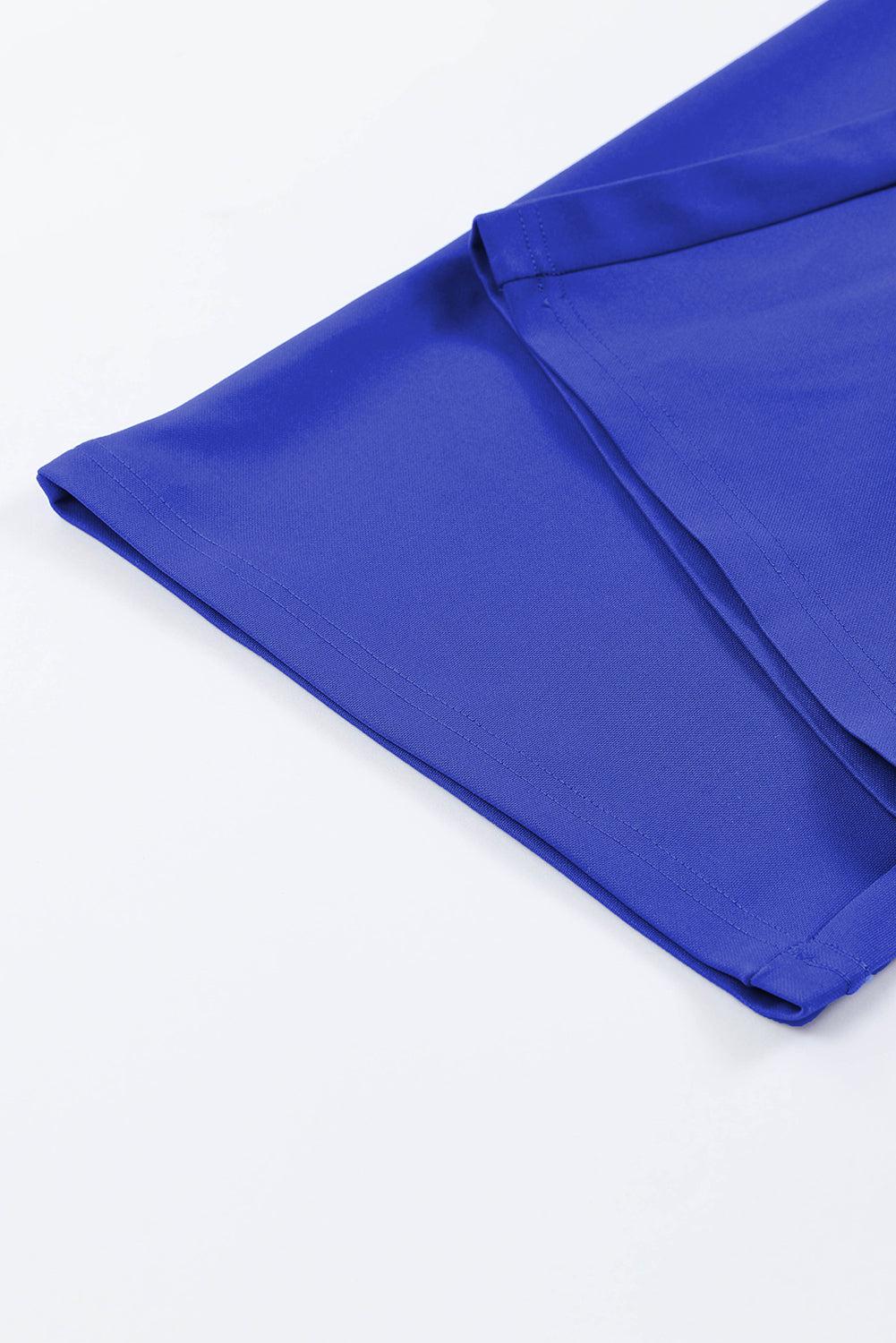 Belted Puff Sleeve V-Neck Jumpsuit BLUE ZONE PLANET