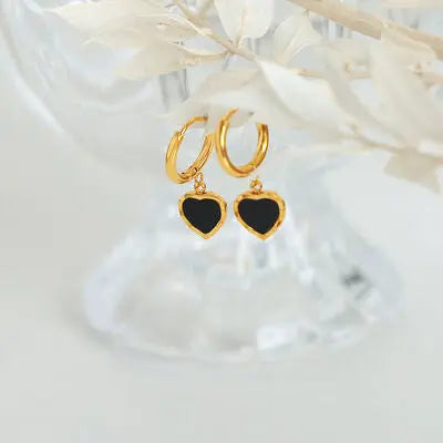 Blue Zone Planet | 18K Gold-Plated Heart Drop Earrings BLUE ZONE PLANET
