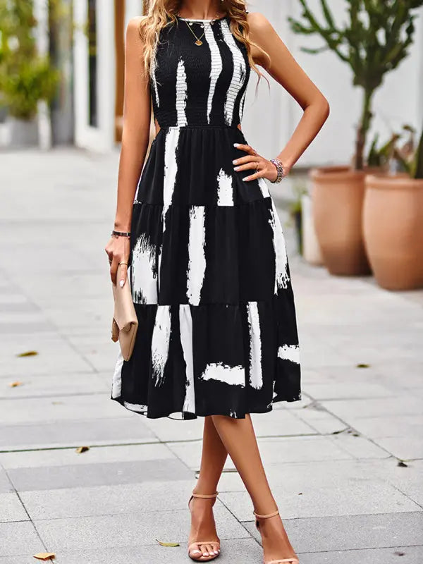 Blue Zone Planet | Floral Print Sleeveless Midi Dress BLUE ZONE PLANET