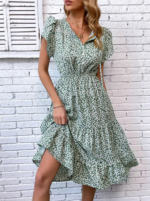 Blue Zone Planet | Green Printed Dress BLUE ZONE PLANET