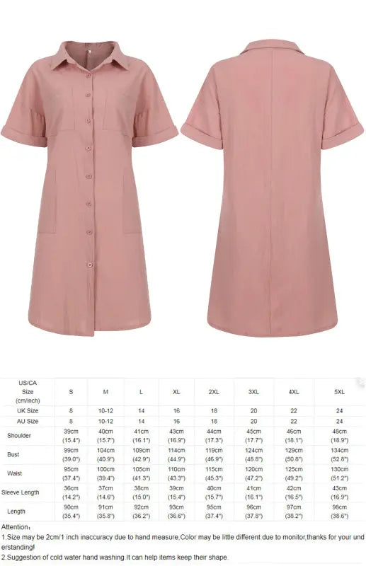 Blue Zone Planet | Lapel Button Pocket Short Sleeve Shirt Dress BLUE ZONE PLANET