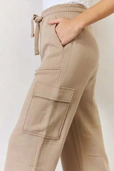 Blue Zone Planet | RISEN High Waist Cargo Wide Leg Pants BLUE ZONE PLANET
