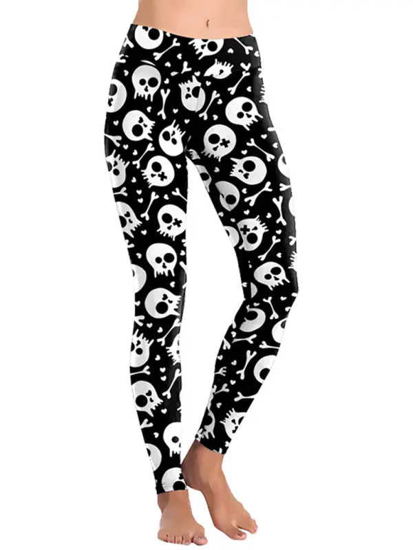 Blue Zone Planet | Women's Halloween Graphic Print Trousers kakaclo