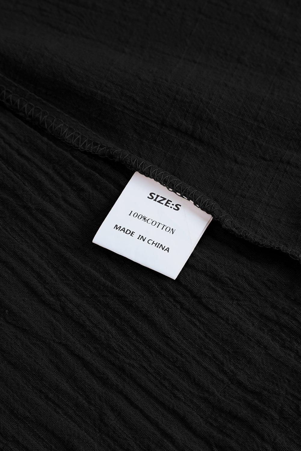 Bohemian Tassel Half Puff Sleeve Top BLUE ZONE PLANET