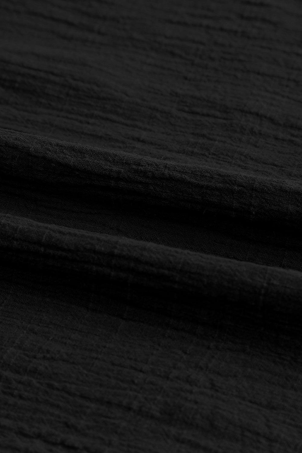 Bohemian Tassel Half Puff Sleeve Top BLUE ZONE PLANET