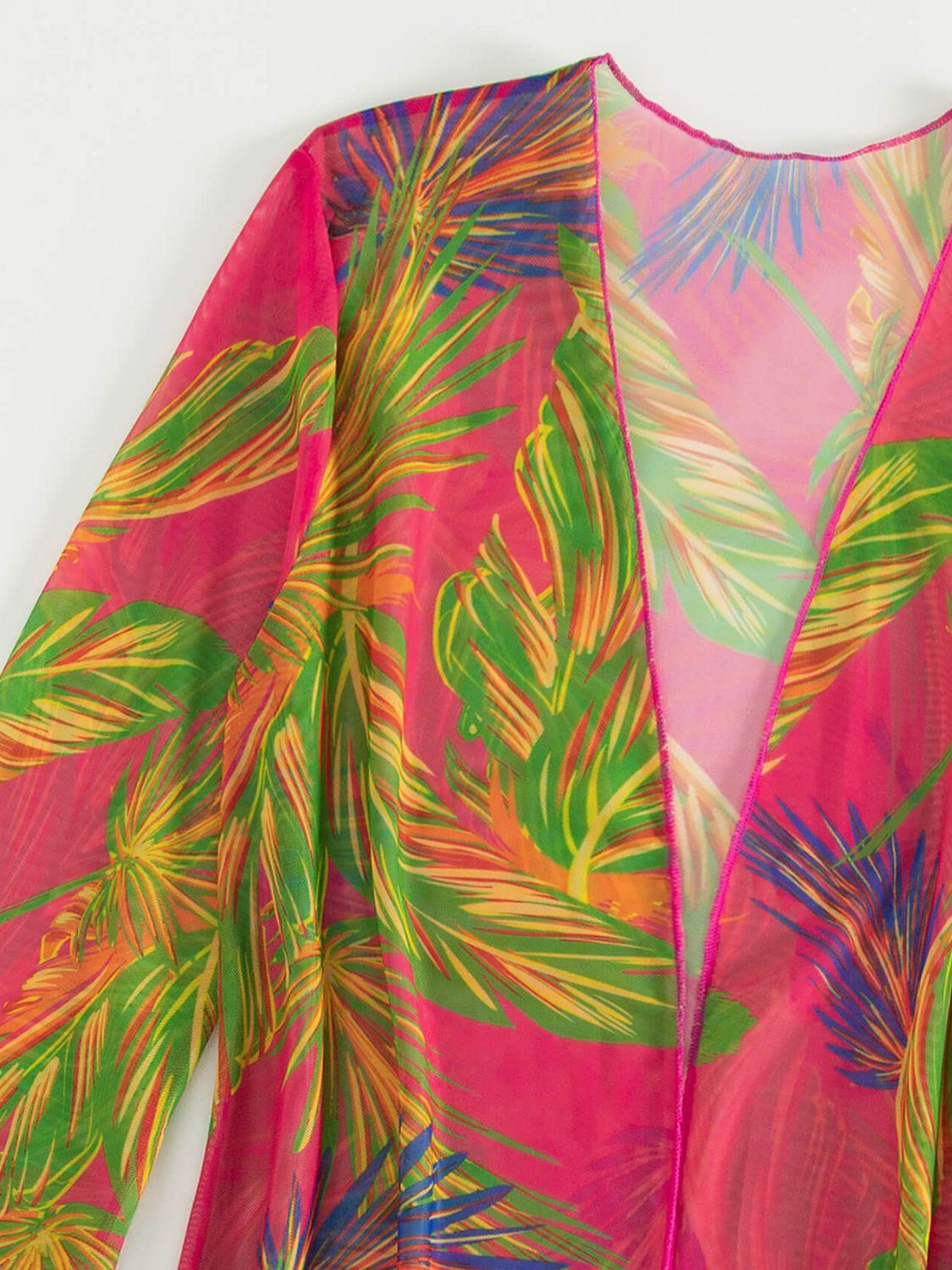 Botanical Print Tube Top, Swim Bottoms, and Cover Up Set BLUE ZONE PLANET