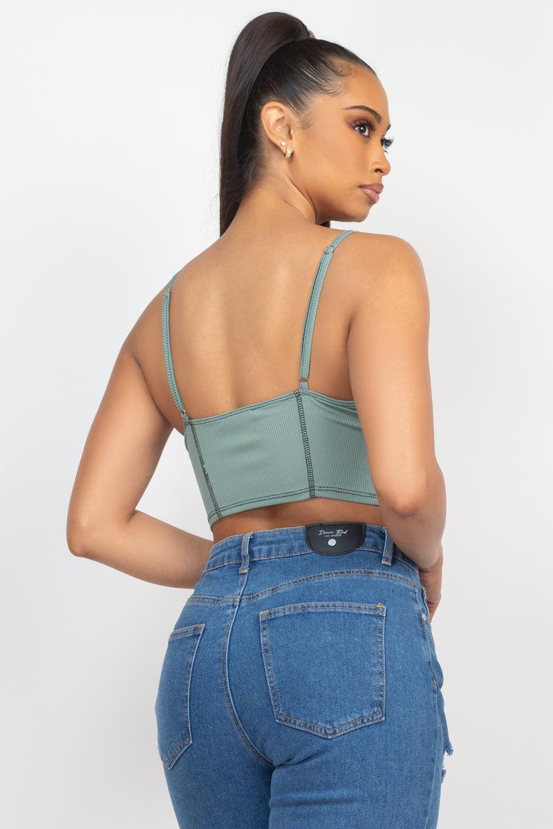 Bustier Sleeveless Ribbed Top Blue Zone Planet