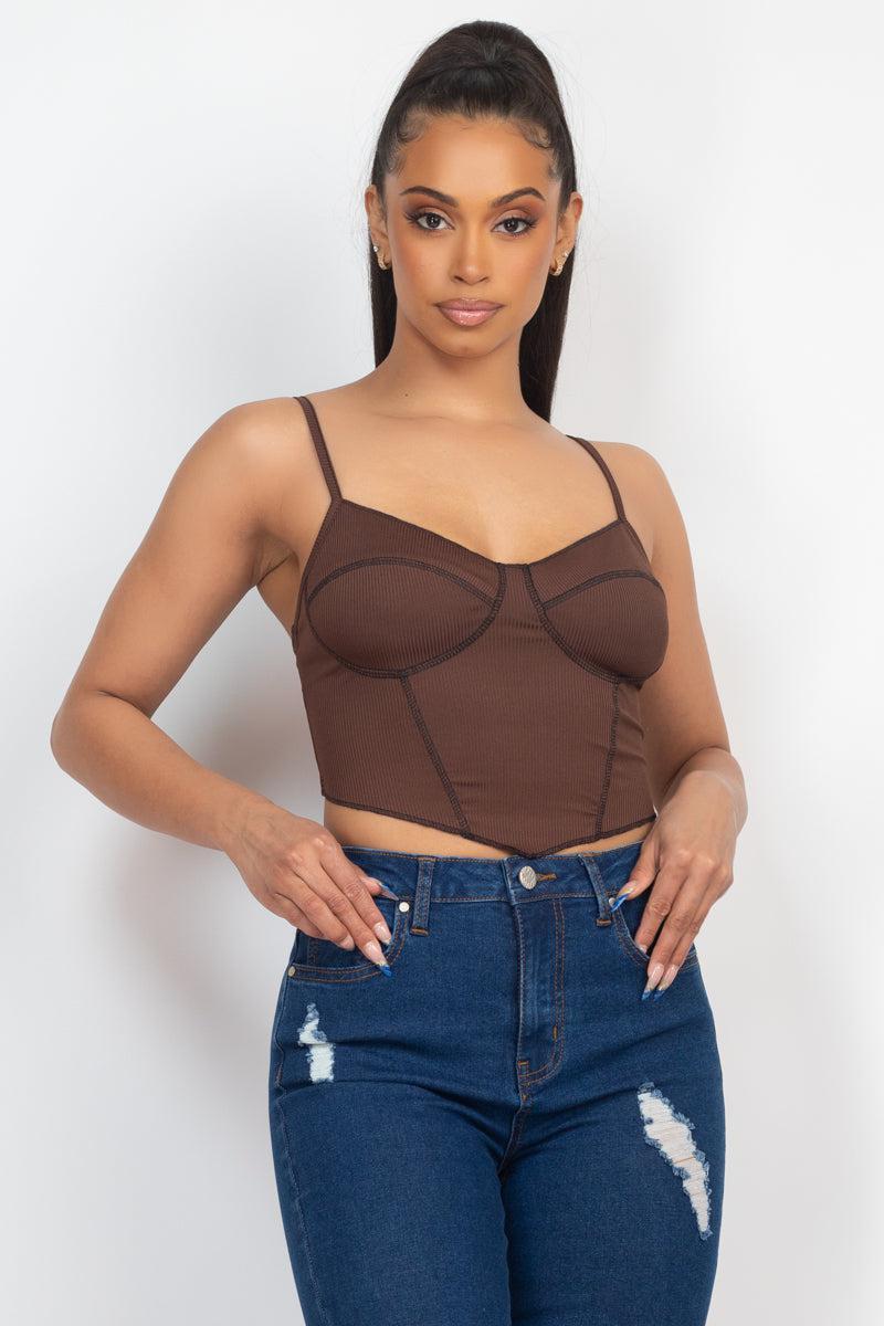 Bustier Sleeveless Ribbed Top Blue Zone Planet