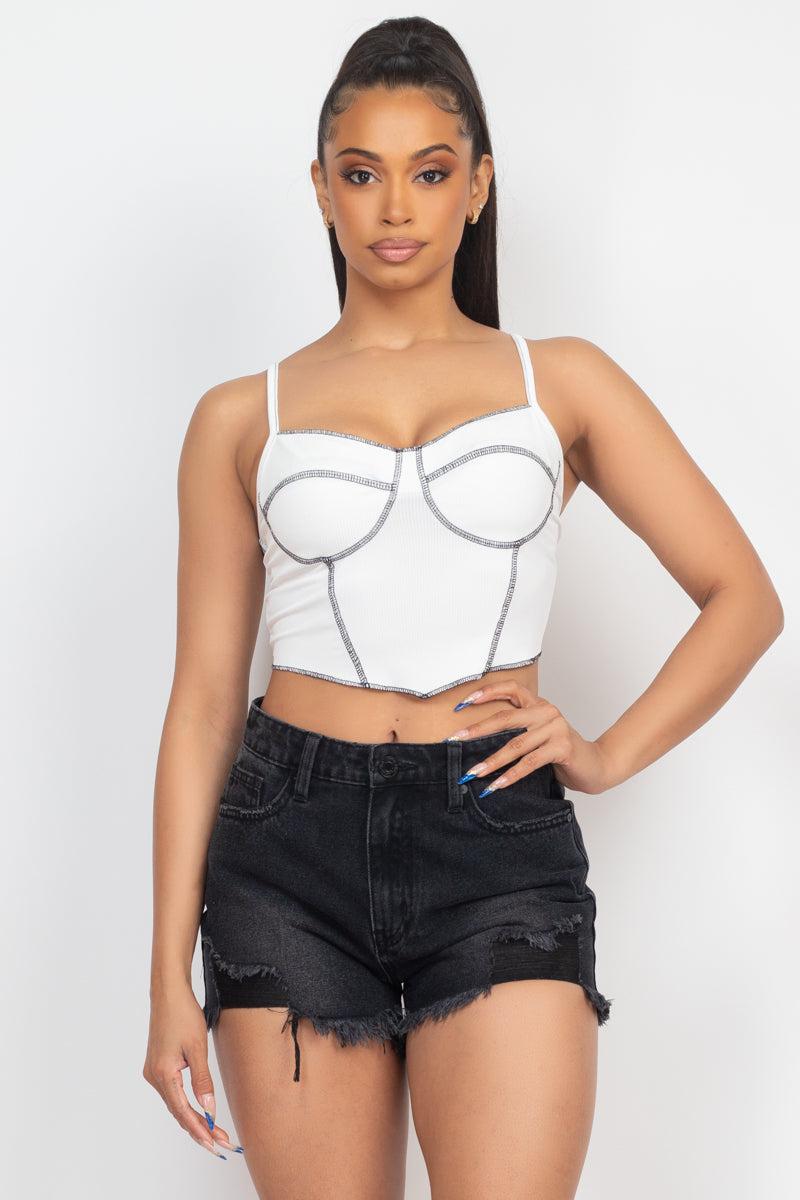 Bustier Sleeveless Ribbed Top Blue Zone Planet
