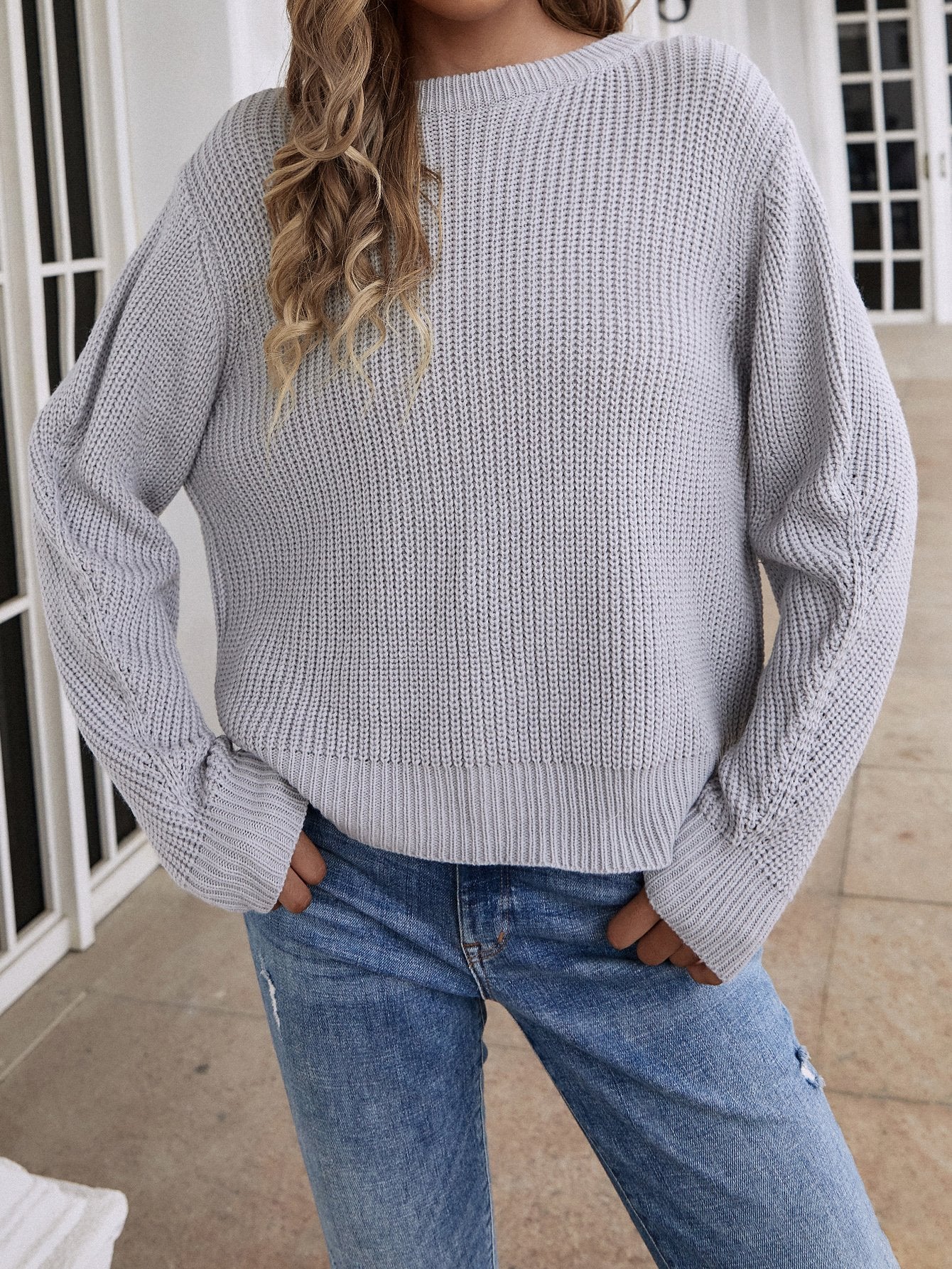 Button Down Rib-Knit Reversible Sweater BLUE ZONE PLANET