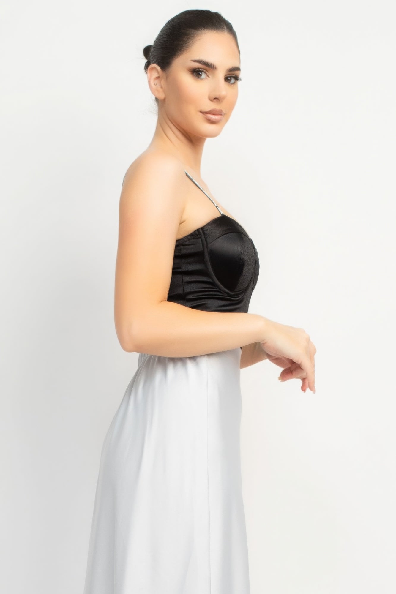 Eve's Rhinestone Strap Sweetheart Bodysuit Blue Zone Planet